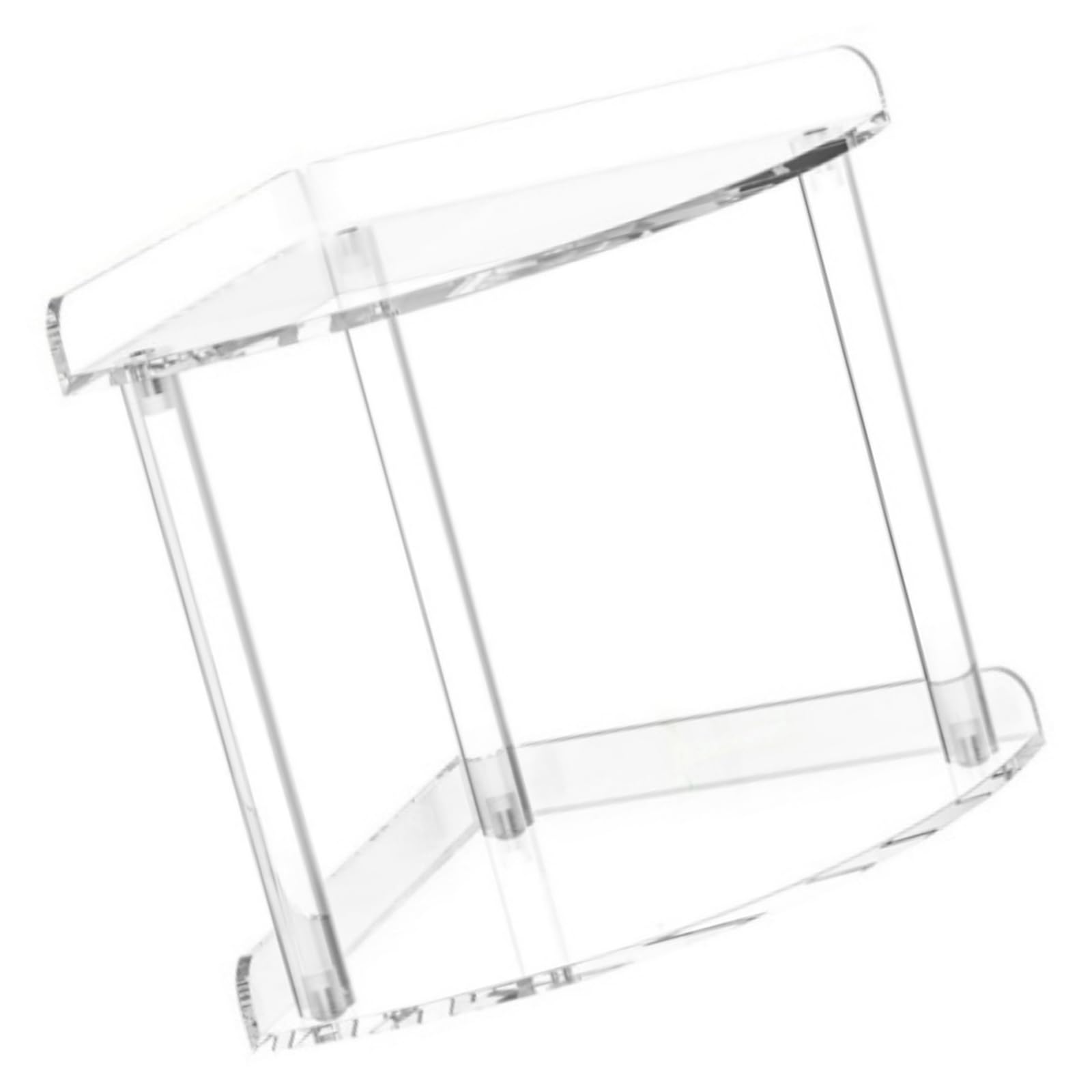 Multifunktionales Eckregal aus Acryl für den Schreibtisch – Doppelstöckiges Design, perfekt für Bastelarbeiten und Schreibtischzubehör, ideal für die Aufbewahrung zu Hause oder im Büro