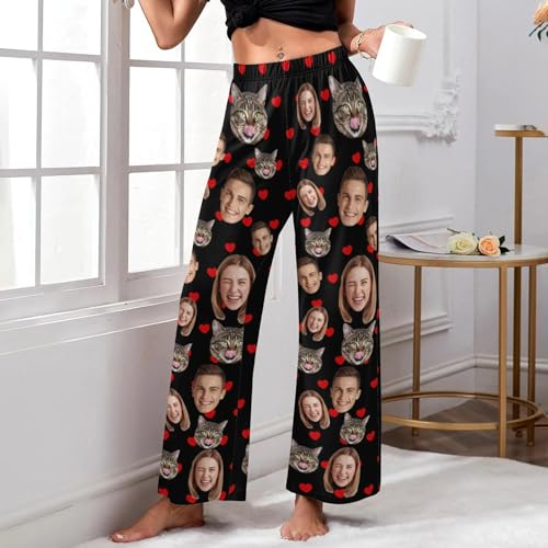 Custom Face Pajama Pants for Men and Women - Personalized PJ Bottoms With Picture - Christmas Couple Lounge Pants3