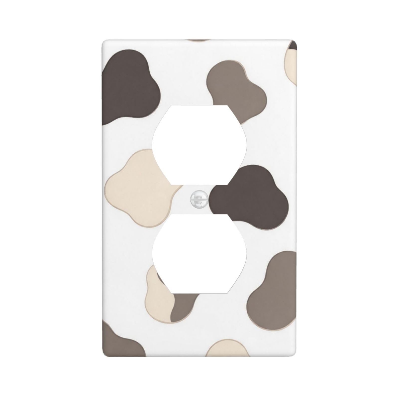 Cow Spot Black White Decorative Switch Plate Cover-Unbreakable Polycarbonate Wall Plate for Home Office, 1 Gang with Screws