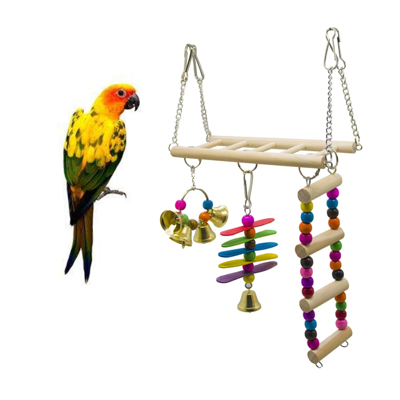VANZACK 2stücke Pet Bird Ladder Spielzeugset Hängende Kletterleiter Schaukel Für Papageien Und Wellensittiche Sicheres Spielzeug Für Vogelkäfige Teiliges Set Für Stundenlangen