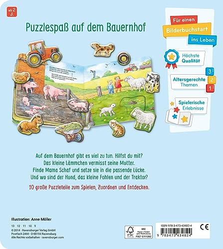 Mein großes Puzzle-Spielbuch: Bauernhof- Kinderbuch ab 2 Jahren, mit 10 Puzzleteilen