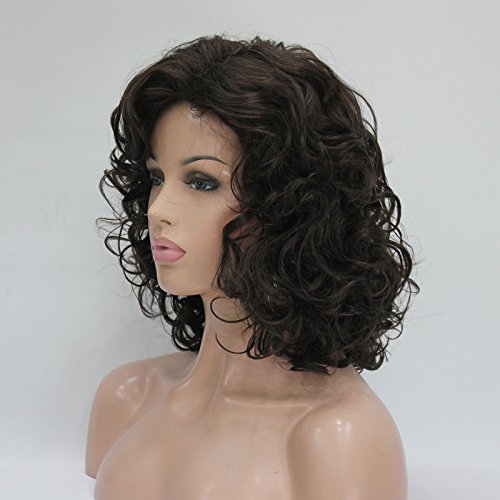 Lydell Short Length Chestnut Brown Afro Curl Full Synthetic Wig Women Wigs (Chestnut Brown) - Image 5