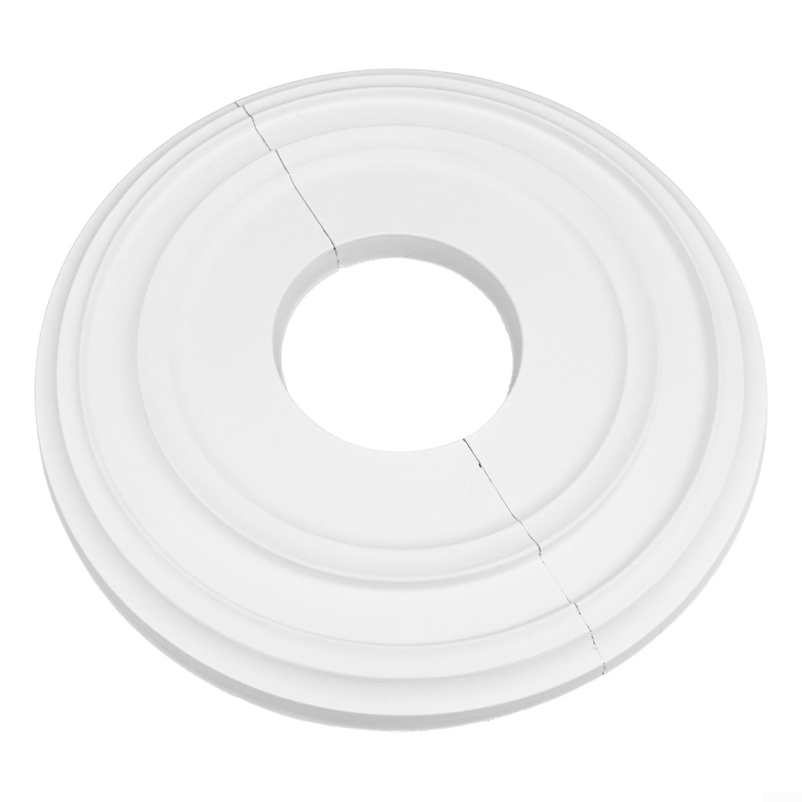 Medaglione rotondo da soffitto da 30,5 cm per ventilatore a soffitto e lampadari, piastra di copertura decorativa in PU modellata divisa, copertura bianca impermeabile per rosone da soffitto