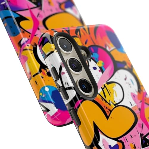 Coque pour Samsung Galaxy S24 multicolore graffiti abstrait rigide brillante - 2