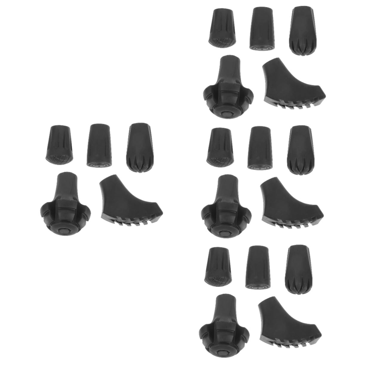 Sosoport Trekkingstockpolster Fußüberzüge Für Trekkingstöcke Wanderstöcke Krückenpolster Zusammenklappbarer Spazierstock Krücken Zubehör Klappbarer Gehstock Gummi Black