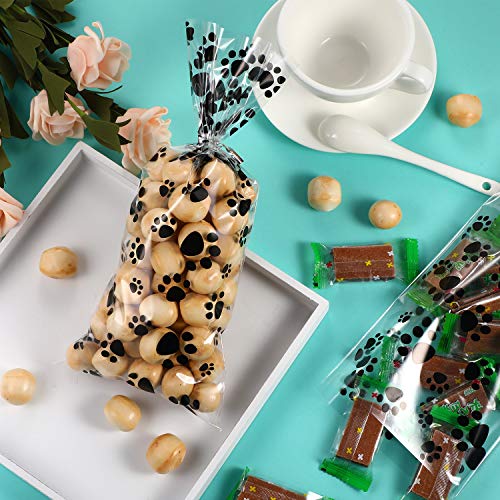 100 Pieces Pet Paw Print Cone Cellophane Bags Heat Sealable Candy Bags Dog Paw Gift Bags Cat Treat Bags with 100 Pieces… - Image 5