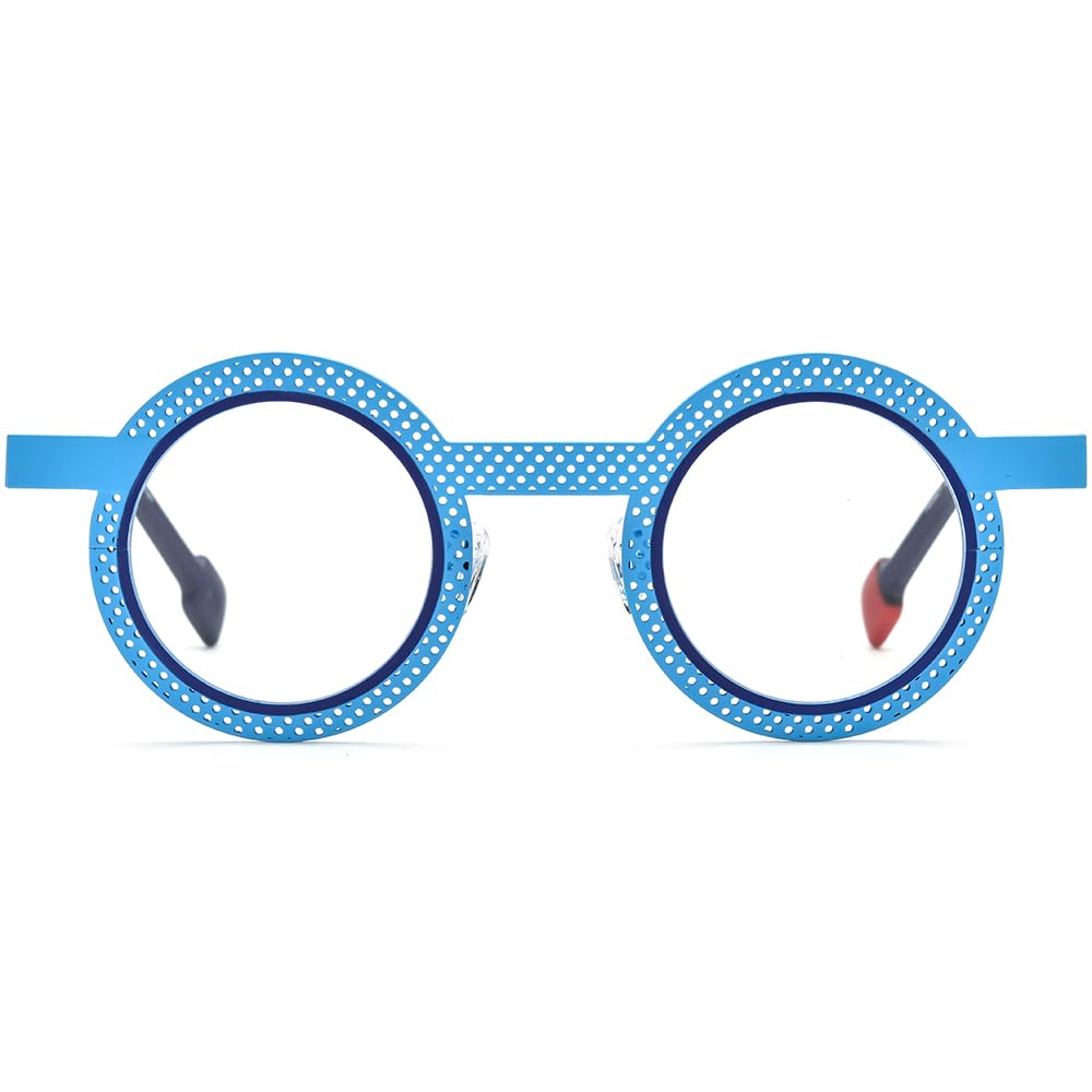 FONEX Colorful Pure Titanium Glasses Frame Women Retro Round Eyeglasses