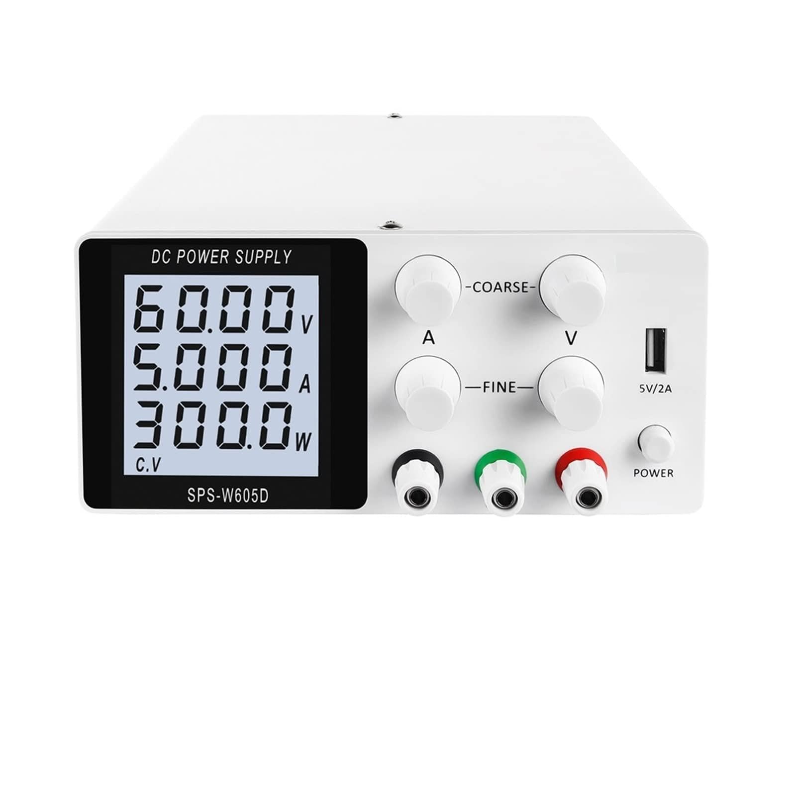 Zasilacze laboratoryjne, Regulowany zasilacz DC 30V 10A laboratorium LCD 60V 5A Regulator napięcia stabilizator przełączanie źródła ławki USB nowość(60V 5A White)