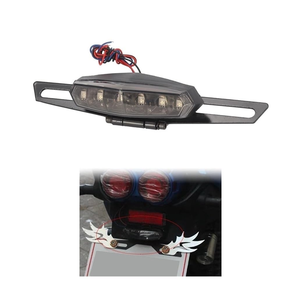 Fanale Posteriore per Moto A 6 LED da 12 V, Luci Posteriori Luce Freno E Stop Staffa per Accessori per Stop Luci Freno