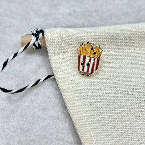 Image of French Fries Brooch Artist Shiny Jewelry Art Student Graduation Souvenir Brooch Drip Oil Painted Enamel Pin Suitable for Hat Jacket Canvas Bag