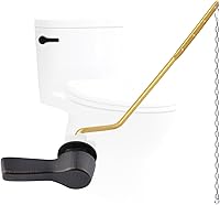 Vista 11 de Hygie Rinse Manija de inodoro de metal con palanca de descarga de reemplazo, manija universal para inodoro de montaje lateral con cadenas de solapa