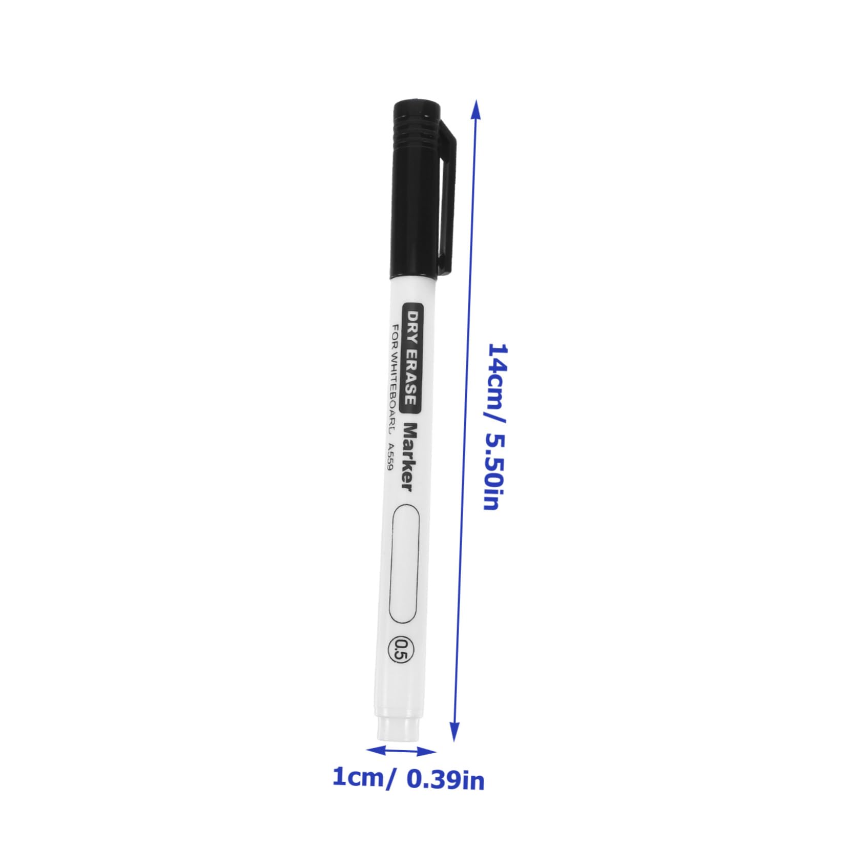 50 Pièces Stylo Feutre Effaçable à Pointe Fine pour Tableau Marqueur Décriture et pour Bureau et École Noir
