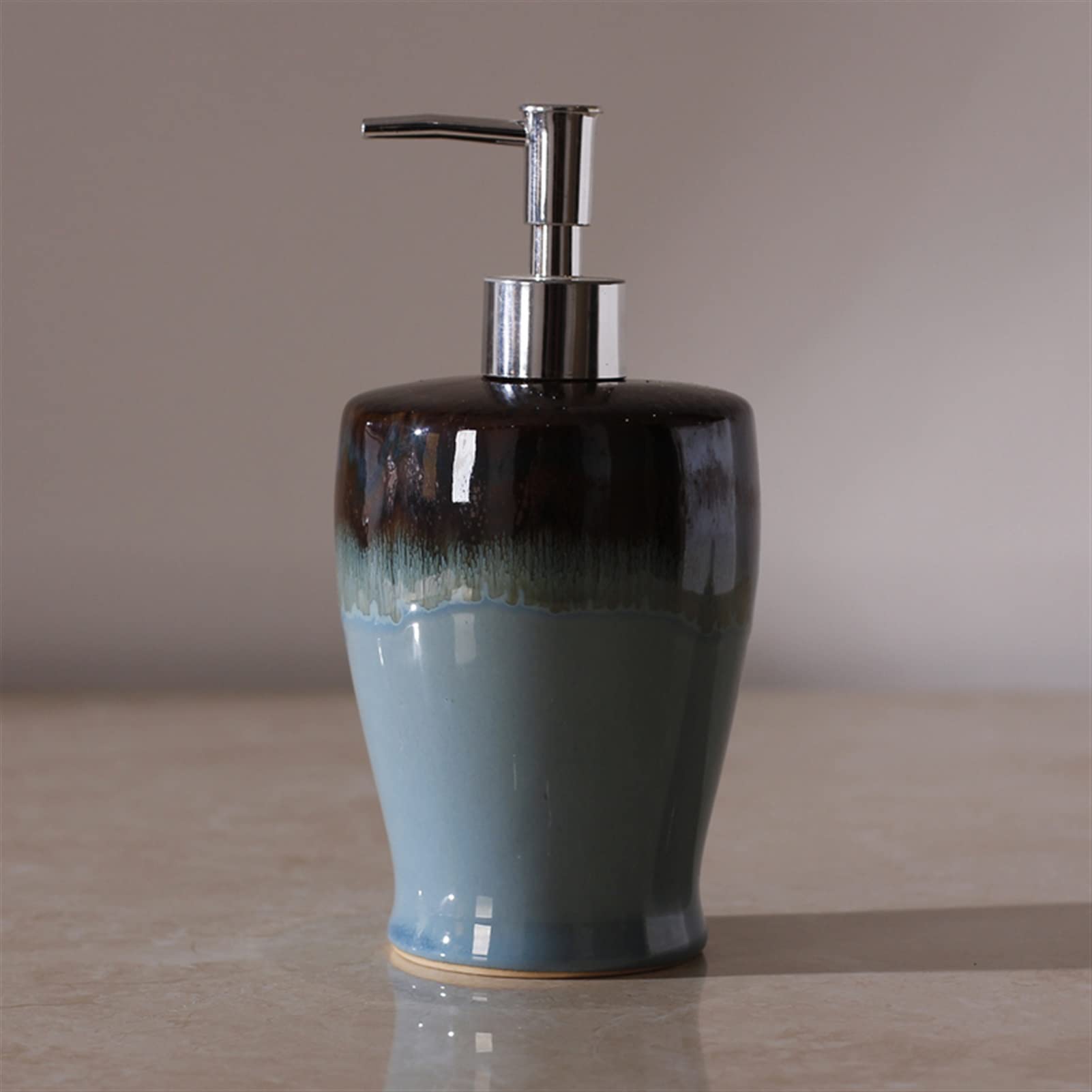 Dispenser per Bottiglia in Ceramica con Colori sfumati, Sapone per Le Mani, Shampoo Portatile, lozione, Prodotti per Il Bagno, Pompa.,