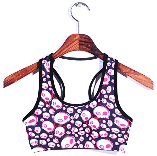 Image of Sister Amy Women's Aerobics Gym Dance Yoga Vest Printed Sports Bra Top Vest