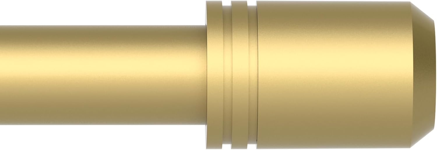 Curtain Rods for Windows 28 to 48 Inches (Max to 60''), 5/8 Inch Gold Adjustable Small Curtain Rod Set with Brackets for Bedroom Living Room 35-60'' Gold