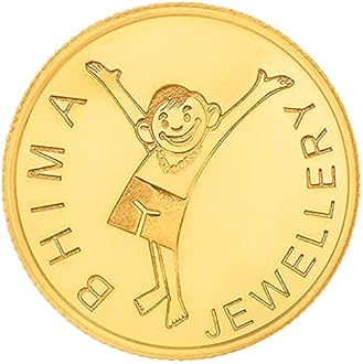 BHIMA Jewellery 1gram 22kt Moon Star Gold Coin