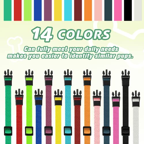 Hhimyoct 14 Pack Puppy Collars For Litter,Adjustable Puppy Id Collars Breakaway Safety Whelping Collars For Small Puppies,Soft Nylon Identification Collar Pet Supplies For Newborn Litter Puppy Pets thumb #4