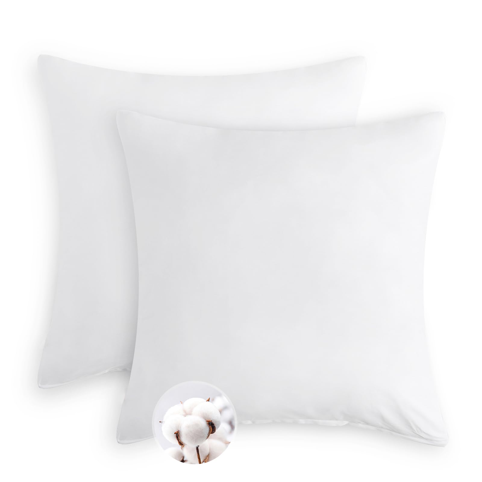 Aisbo Kissenbezug 80x80 Baumwolle 2er Set - weiche Kopfkissenbezug 80 x 80 Weiß mit Reißverschluss, 80x80cm Weiss Pillow Cover Pillowcase