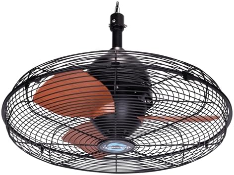 Tornado 20 Inch Outdoor Downrod Mount Ceiling Fan, IPX4 Water-Resistant Ceiling Hung Fan Remote Control Included, 3 Speed 3300 CFM 10 FT Cord UL Safety Listed