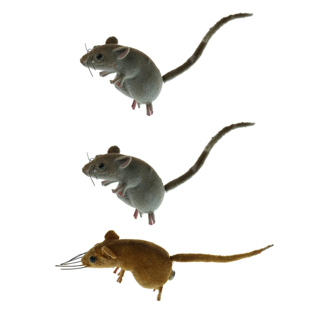 joyMerit 3 Pieces Realistic Mouse Sculpture Lifelike Mice Ornament Animal Statues for Outdoor Garden Lawn Decor