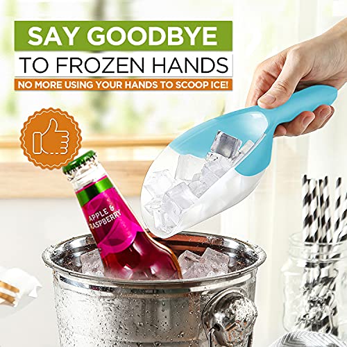 Image of Spring Chef Magnetic Ice Scoop for Freezer, BPA-Free Food Scooper, Aqua Sky