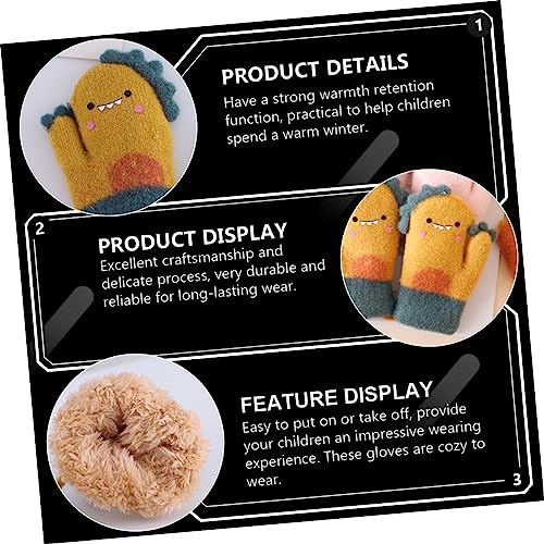 BESPORTBLE Velvet Dinosaur Boy Girl Gloves Warm Winter Mittens Boys Girls Cartoon Mittens4