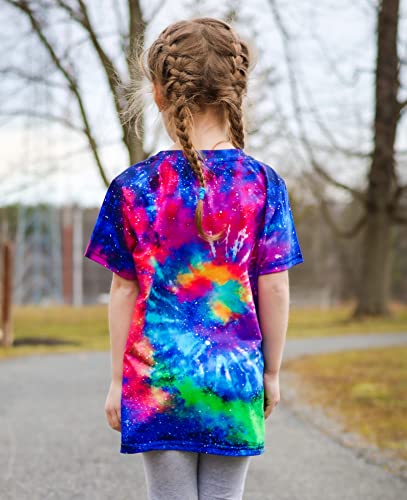 Image of Boys Tie Dye Shirt Size 13-14 Teen Kids Colorful Graphic Short Sleeve Youth T Shirts Children Novelty Tees Clothes