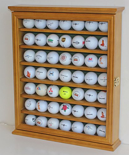 DisplayGifts 49 Golf Ball Display Case Cabinet Wall Rack Holder w/98% UV Protection Lockable