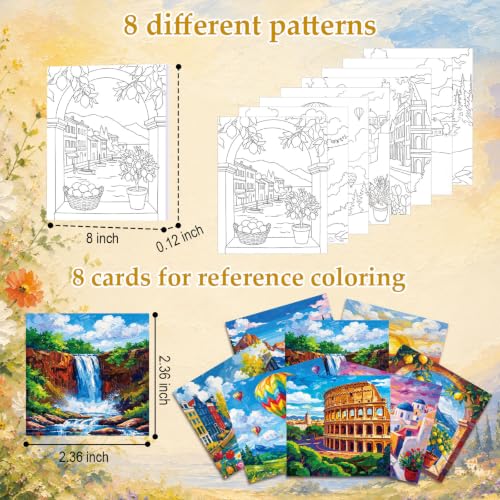 Cholemy 36 Pcs Paint and Sip Kit Gift for Adults 8''x10'',Natural Scenery by Cholemy - Used condition - Image 3