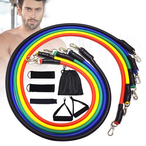 Resistance Bands Set Workout Bands Include 5 Stackable Exercise Bands, Carry Bag, Door