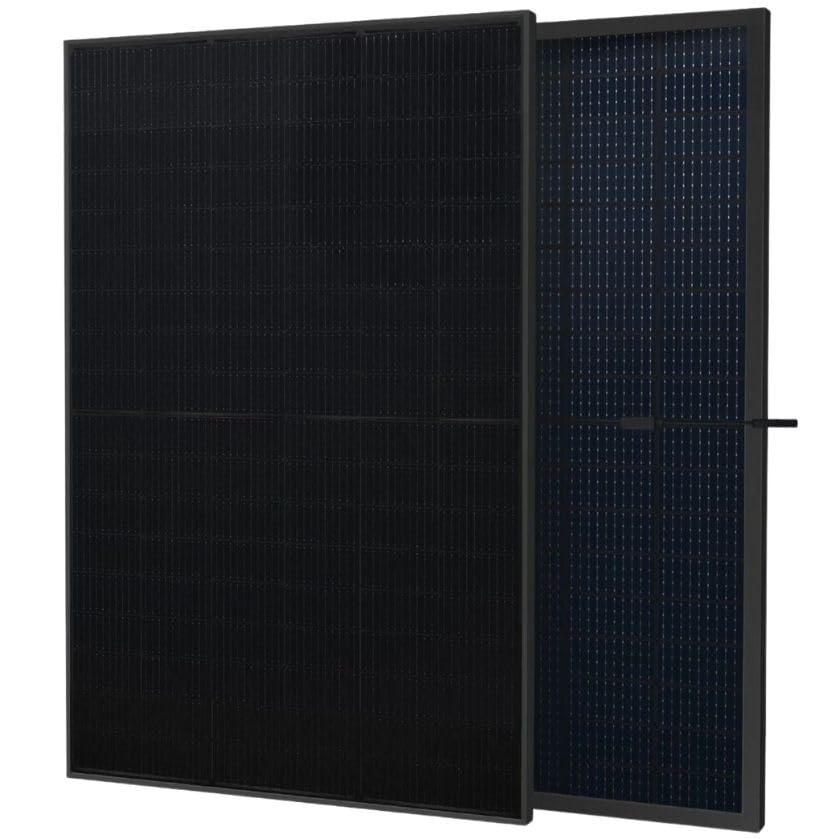 Kleines Kraftwerk 500Wp Solarmodul SunPro TOPCon – bifazial, Glas-Glas, Full Black...
