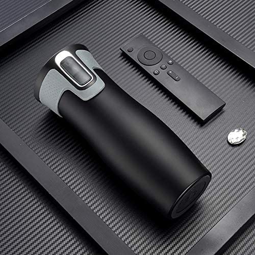 Image of SAXAT Double Wall Stainless Steel Vacuum Insulated Travel Tea Coffee Mug Insulated Cup for Hot & Cold Drinks Car Thermos Mugs Coffee Tea Thermal Bottle Tumbler Vacuum Flasks Thermos (450ML | Black)