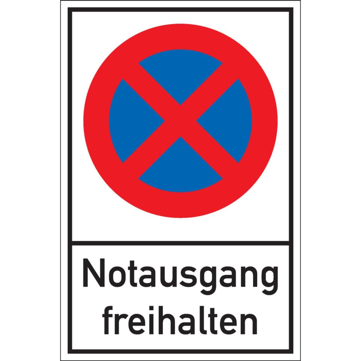 Haltverbotsschild Notausgang freihalten, Aluminium, 400x600mm