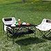 Makamsui Camping Table Folding Outdoor Table with Adjustable Height, Portable Table with Large Storage Organizer and Carrying Bag, Collapsible Picnic Table for Camping BBQ Party Backyard Beach Black