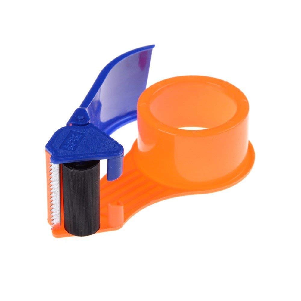 SEVEN HORSE TECH® 1Pc Multipurpose Handheld 2 Inch Plastic Plus Stainless Steel Sharp Blade Stationary Tape Dispenser for Packing Cartons Parcels E-Commerce Solution
