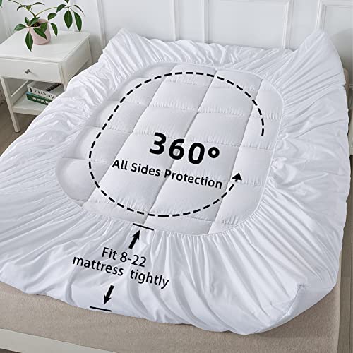 Naluka Pillowtop Mattress Topper Full 3D Bubble Microfiber Pillow Top Mattress Cover With Deep Pocket Cooling Mattress Pad Extra Thick 2" #TOP2
