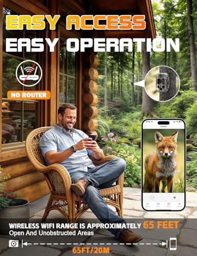 CamZeste Wildkamera mit Handyübertragung App, 84MP 4K WLAN Wildkamera mit 8 AA-Batterien, 130 ° Weitwinkel Wildtierkamera mit Bewegungsmelder Nachtsicht, 32GB Speicherkarte, IP66 Wasserdicht