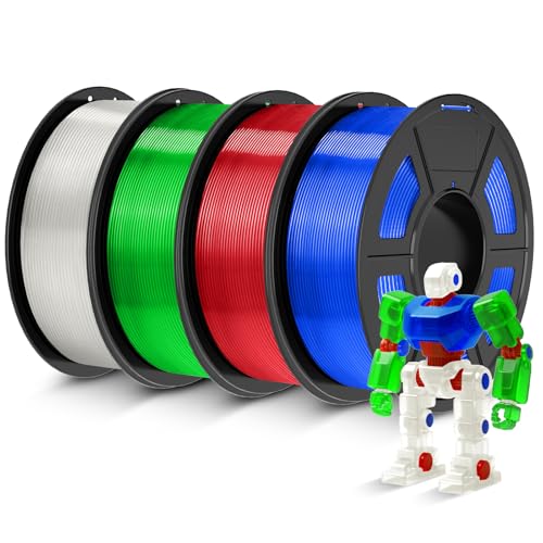 Image of JAYO PETG Filament 1.75mm Bundle 4.4KG, Strong Toughness PETG 3D Printer Filament, Dimensional Accuracy + /- 0.02 mm, Fits for Most FDM 3D Printers (Transparent,Transparent(Blue,Red,Green))