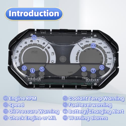 Image of 278002270 LCD Digital Jet Ski Speedometer Compatible with 2006-2011 Sea Doo GTX /RXP /RXT /Wake, Digital Gauge Cluster Kit with Chrome Bezel, Replacement Part Number# 278002144, Black