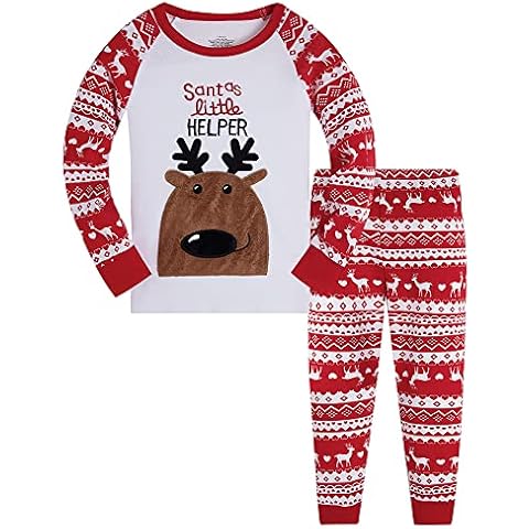 TEDD Christmas Pjs Kids Pyjamas Set for Boys Pajamas Cotton Toddler Baby Clothes Girls Nightwear Fun Santa Claus Sleepwear Unisex Long Sleeve 2 Piece Nightwear Outfit 3-4 Years Cover