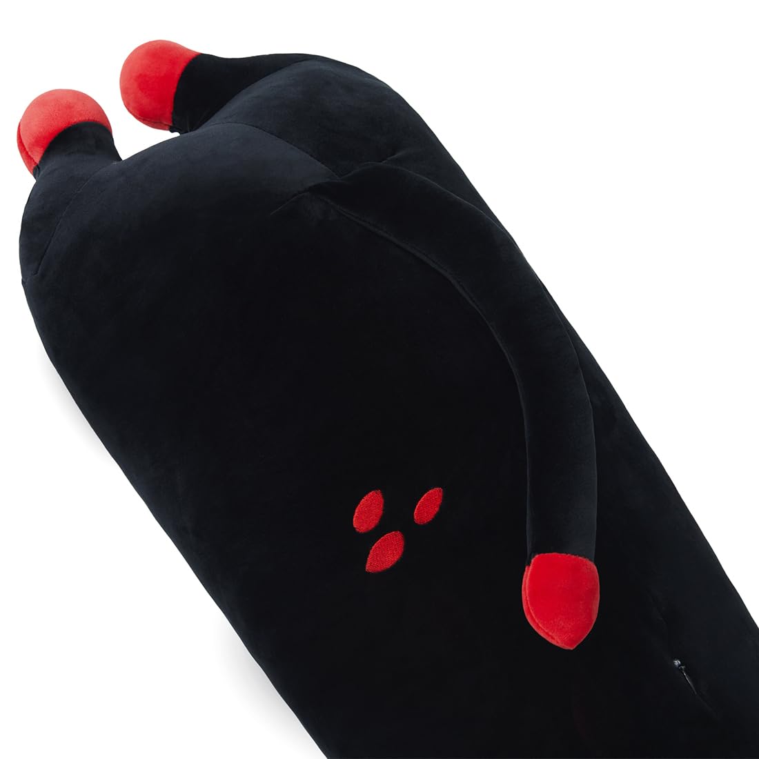 SNOWOLF Stuffed Cat Devil lungo cuscino peluche giocattolo animale morbido Kawaii Stuff giocattolo coccoloso adorabile cuscino abbraccio per i bambini (110cm, nero)