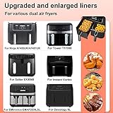 BYKITCHEN Silicone Air Fryer Liners for Ninja Dual 9.5L/Tower 9L/Instant Vortex/Salter, Large Air Fryer Accessories for Ninja AF451UK/AF400UK/EMtronics/Devology & Other 2 Drawer Air Fryer - Image 5
