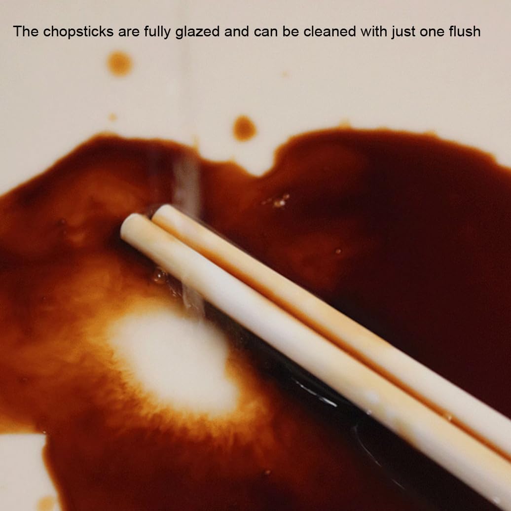 Copchette en Porcelaine Cadeau de Fleur, Baguettes Chinoises en os de la Chine, Baguettes Premium réutilisables, Lave-Vaisselle à Haute résistance à la température E