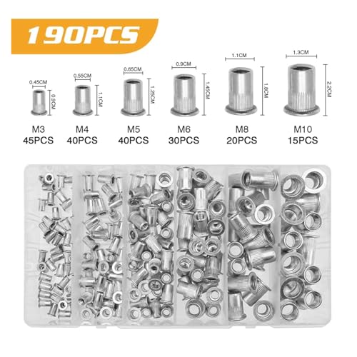 Écrous à rivets en aluminium M3 à M10 pour assemblage solide et taraudage de tôle