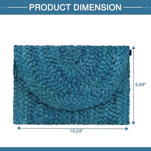 Image of Straw Clutch Bag for Women Envelope Woven Clutch Handbag Summer Beach Purse