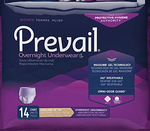 Prevail Protective Underwear for Women, Overnight Absorbency, Extra Large, 14 Count