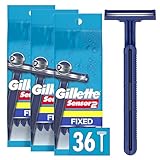 Gillette Sensor2 Men's Disposable Razor, 12 Count (Pack of 3), Blue