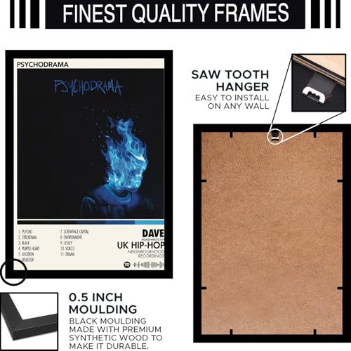 Image of BLINKART Dave - Psychodrama | Popular Music Album Hanging Wall Artwork Frames | Decoration Home Bedroom Living Room Aesthetics Artworks Spotify Song Link Qr Code With Your Photo Frame | 13x10 Inch