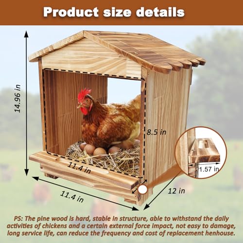 Caja de anidación de pollos de madera con 3 compartimentos para gallinero pequeño 5