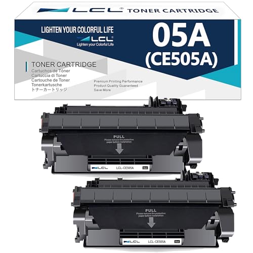 LCL CE505A Negro Cartucho de Tóner Reemplazo para HP 05A CE505A CE505X Compatible para HP LaserJet P2030 P2035 P2035n P2050 P2055 P2055d P2055dn P2055x Printers (2 Pack)